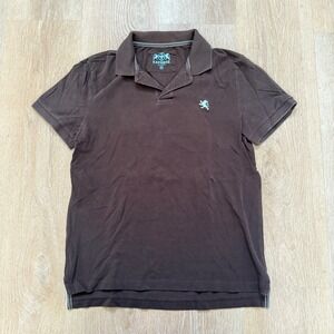 Express Short Sleeve Polo Brown Collared Shirt Men's Medium